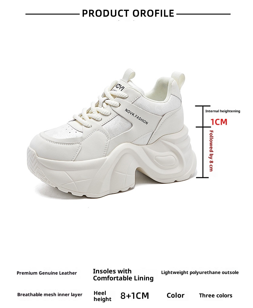 ShoeGlobe High-End Stijl Outdoor 2024 Herfst Winter Nieuwe Dikke Zolen Hoogte Verhogende Dad Sneakers Voor Vrouwen Casual Echt_voghion.com