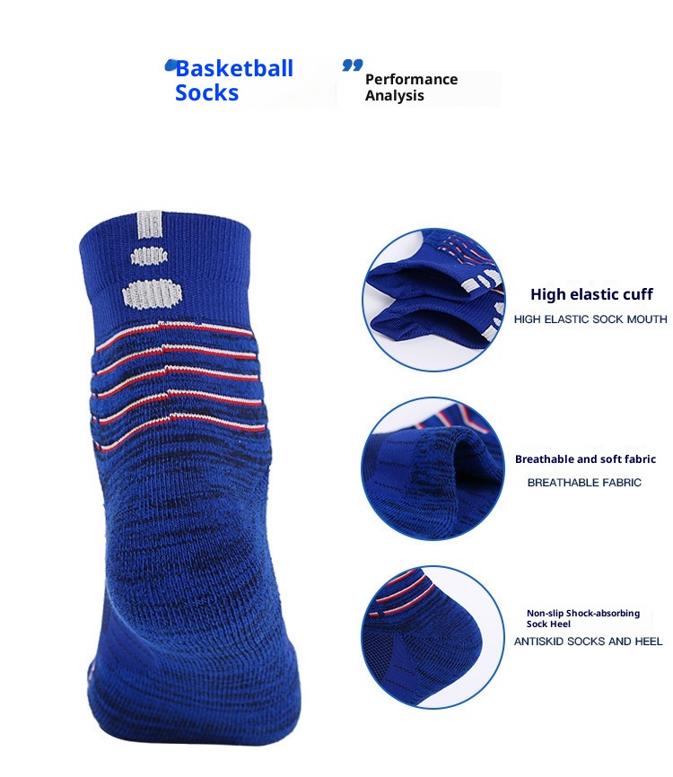 Chaussettes de sport ActiveGo pour homme, respirantes, en tissu éponge épais et rembourrées, idéales pour la course, le basketball, le cyclisme et la randonnée._voghion.com