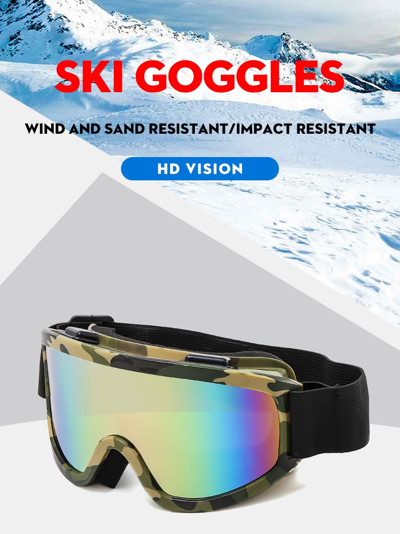 ActiveGo Cross-Border Neue doppellagige Antibeschlag-Bergsteiger-Skibrille für Outdoor-Aktivitäten, großer Rahmen, winddicht, sandfarben, polarisiert_voghion.com