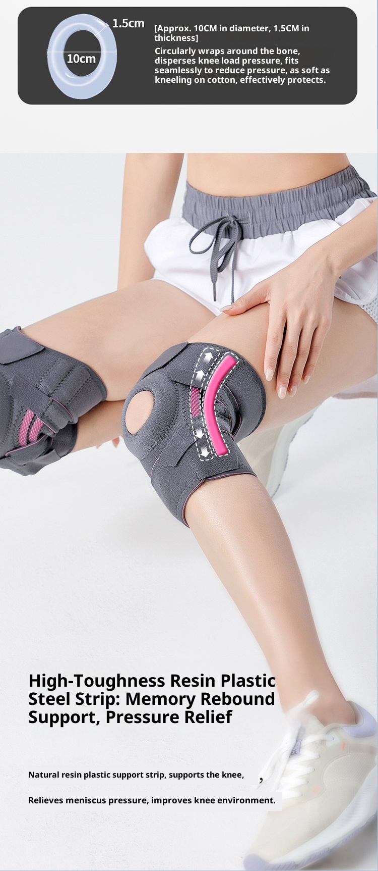 ActiveGo ActiveGo Sports Meniscus Brace Professional Patella Strap Joint Sleeve For Cycling Climbing Men And Women Running Mountaineering_voghion.com