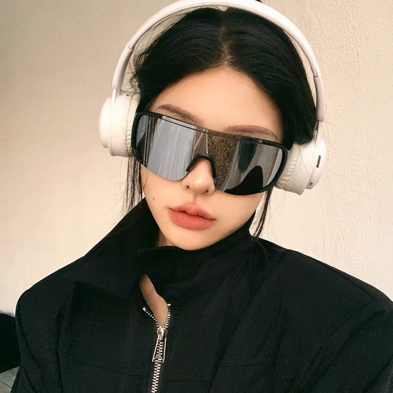 ActiveGo Retro Black Oversized Frame Outdoor Cycling Windproof Sports For Men And Women Mountaineering Skiing Goggles Slimming_voghion.com