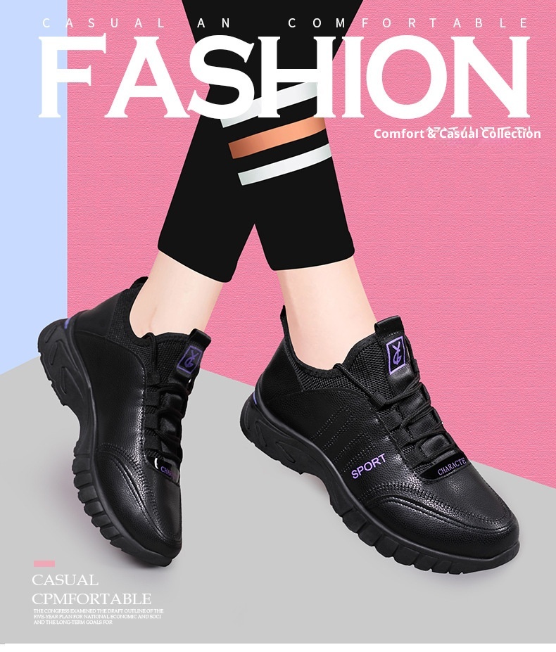 ShoeGlobe Automne-Hiver 2024 - Nouveautés Chaussures Femme Décontractées en Cuir, Semelle Souple, Doublure Polaire, Chaudes et Confortables - Chaussures de Bureau_voghion.com