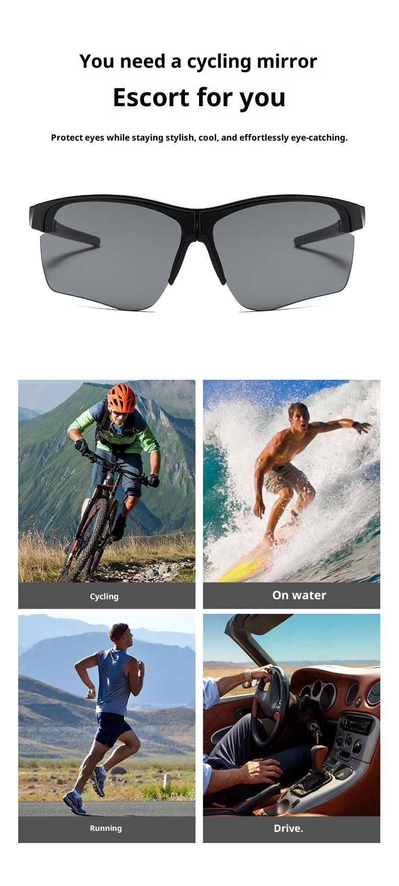 ActiveGo Cross-border Nuovo vetro pieghevole per ciclismo Outdoor Alpinismo Antivento Doppio uso Guida Visione diurna e notturna_voghion.com