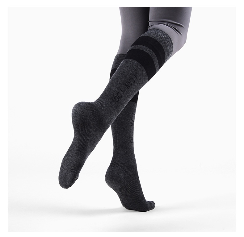 ActiveGo ActiveGo Meikan Wide Stripe Sports Long Couple Outdoor High Tube Terry Cushion Quick Dry Micro Pressure Jump Exercise Socks_voghion.com