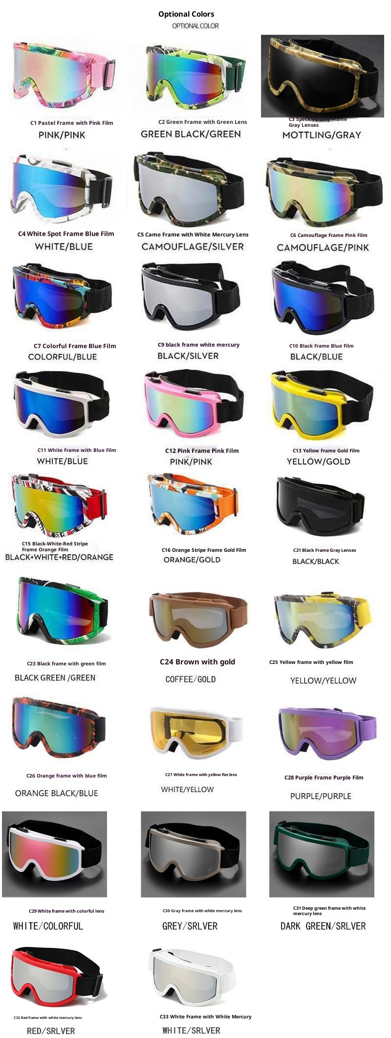 ActiveGo Cross-Border Neue doppellagige Antibeschlag-Bergsteiger-Skibrille für Outdoor-Aktivitäten, großer Rahmen, winddicht, sandfarben, polarisiert_voghion.com