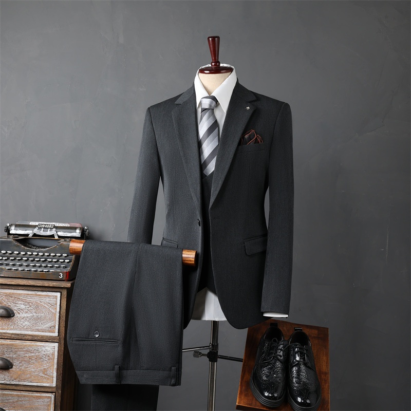 boy Casual Set Men Groom Wedding Business Slim Fit Suit For Work Interview Professional Formal Wear Men's Clothing_voghion.com