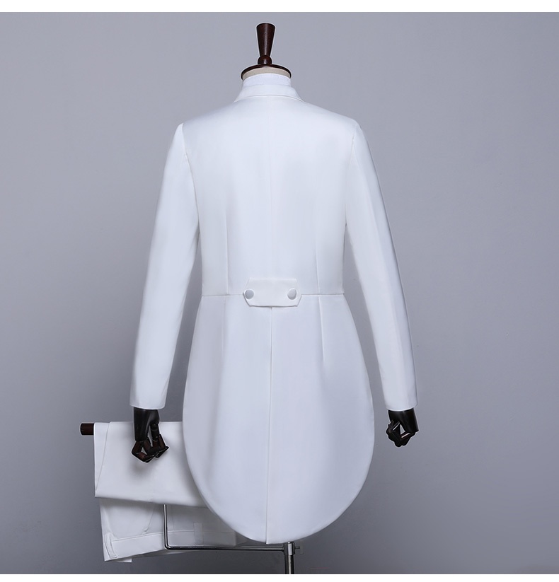 ragazzo Frac in tessuto di raso Abito da uomo Slim Fit Abbigliamento formale Ospite dell'incontro annuale Costume da coro di danza jazz magica_voghion.com