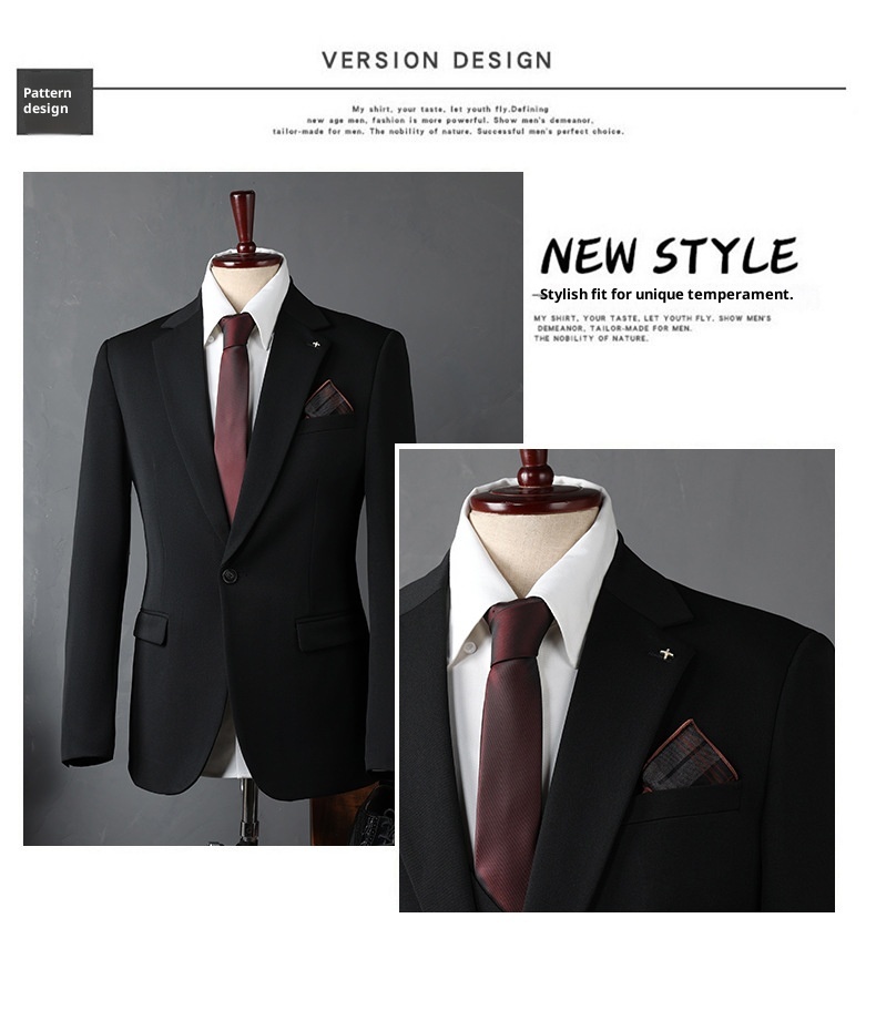 boy Casual Set Men Groom Wedding Business Slim Fit Suit For Work Interview Professional Formal Wear Men's Clothing_voghion.com
