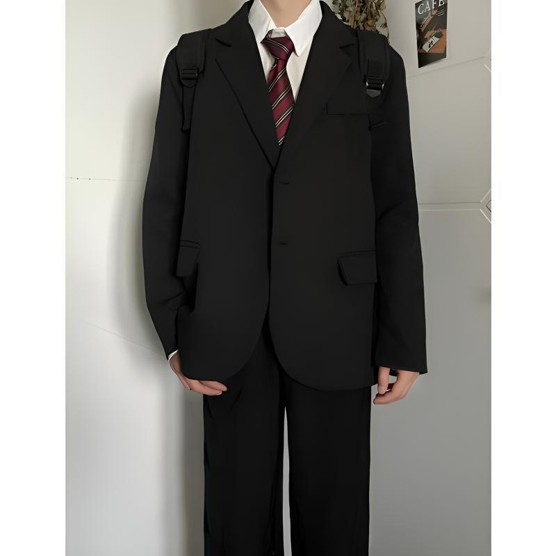 ragazzo stile giapponese college uomo uniforme DK vestibilità ampia bello studente scuola JK primavera autunno cravatta giacca abito_voghion.com