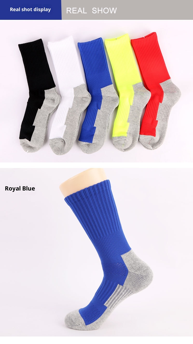 ActiveGo ActiveGo Men's Mid-Calf Football Running Compression Terry Bottom Hiking Outdoor Sports Socks_voghion.com