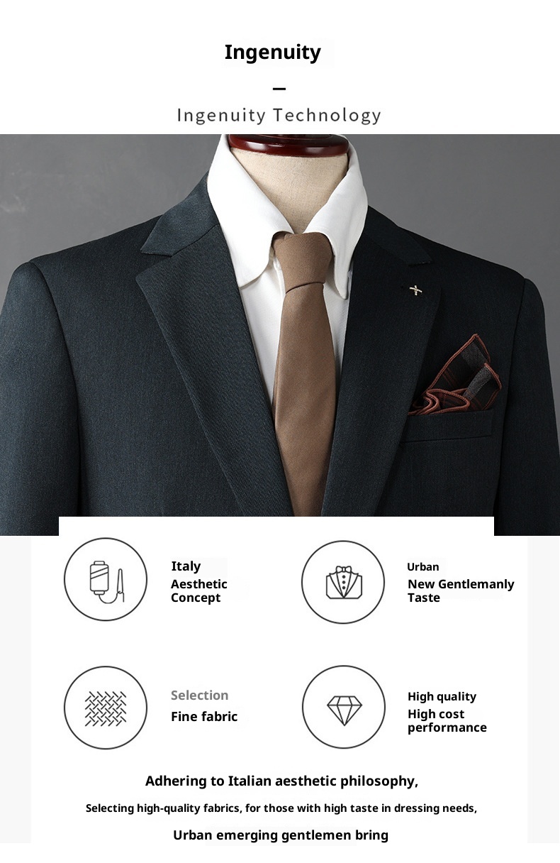 boy Casual Set Men Groom Wedding Business Slim Fit Suit For Work Interview Professional Formal Wear Men's Clothing_voghion.com