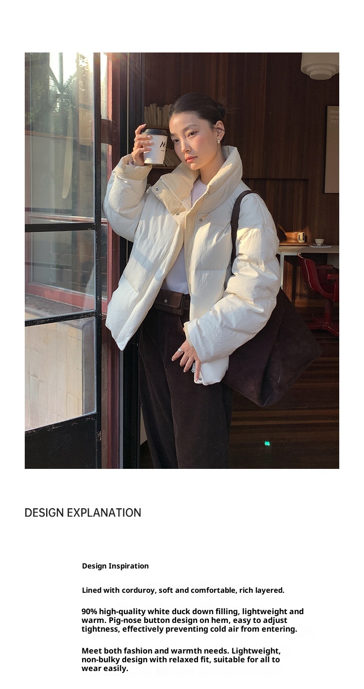 ChicShe Mulan Loose Jacket For Women 2025 Thirteen Lines Winter New Warm White Duck Down Coat 52928Y_voghion.com