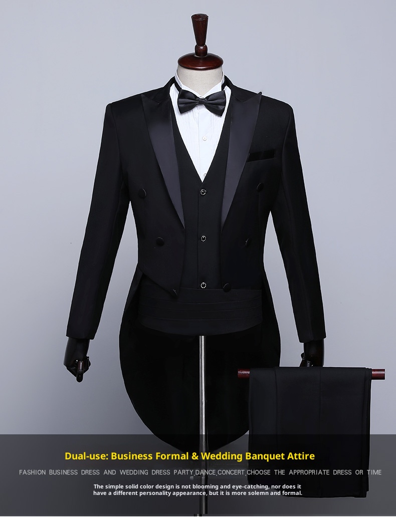 ragazzo Frac in tessuto di raso Abito da uomo Slim Fit Abbigliamento formale Ospite dell'incontro annuale Costume da coro di danza jazz magica_voghion.com