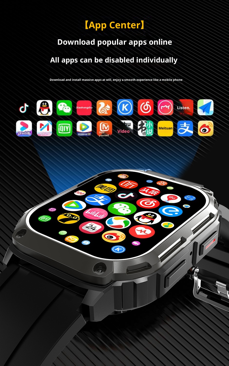 Smart Card Phone Watch Bracelet Titanium Metal Large Screen Full Network 5G Heart Rate Pressure Blood Oxygen NFC_voghion.com