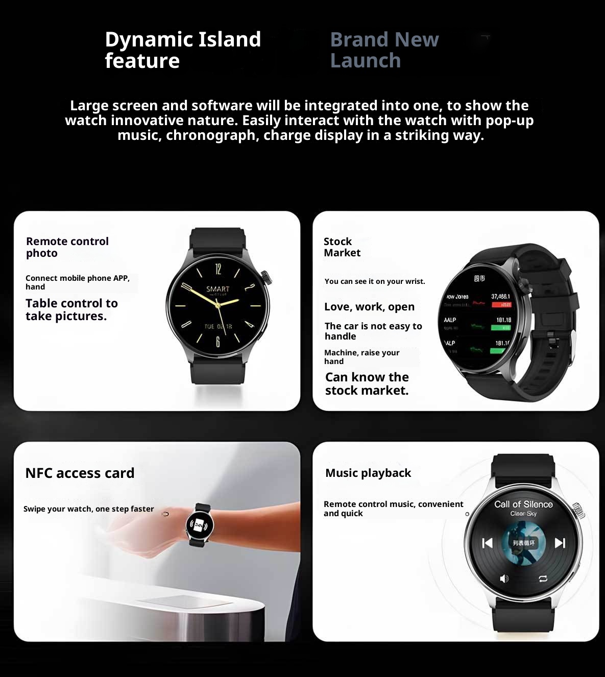 New Smart Watch High Edition Bluetooth Call Sports Navigation Dual Payment Multi-Function Bracelet_voghion.com