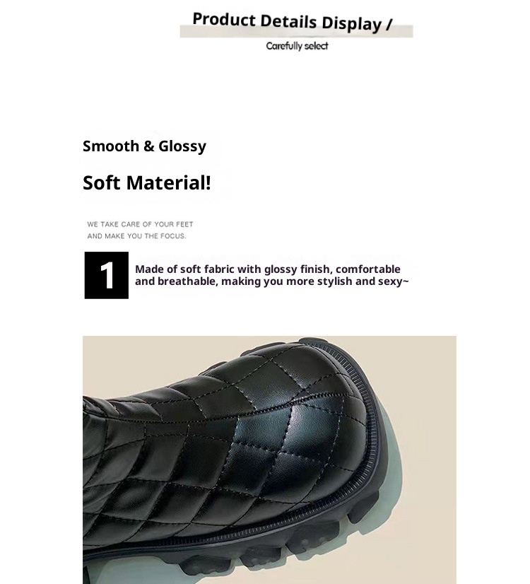 ShoeVault 2025 Autumn Winter Women's Martin Foam Thick Sole Down Quilted Slim Cigarette Short Boots Cross-Border European And_voghion.com