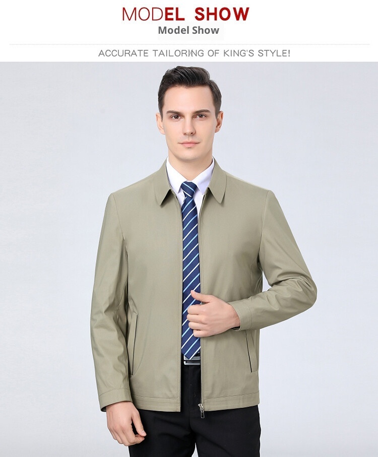1 Giacca da uomo di mezza età di alta qualità, modello da papà, autunno 2025, nuova giacca casual da lavoro, tinta unita, con cerniera, da uomo_voghion.com