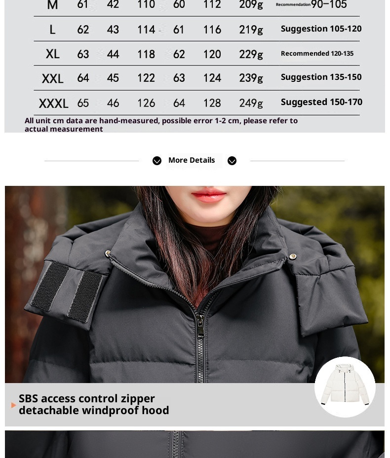 Veste épaisse ChicShe 90 en toile de canard blanche, coupe trapèze, mi-longue, coupe-vent, chaude, idéale pour le cyclisme. Jupe en duvet._voghion.com