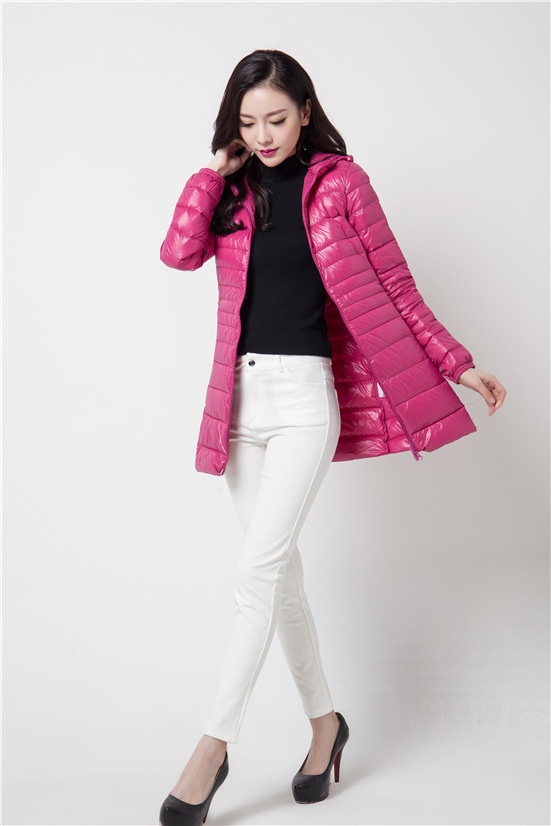 ChicShe Cross-Border New Korean Style Down Jacket For Women, Lightweight Slim Fit Plus Size Hooded Mid-Length Coat Manufacturer_voghion.com