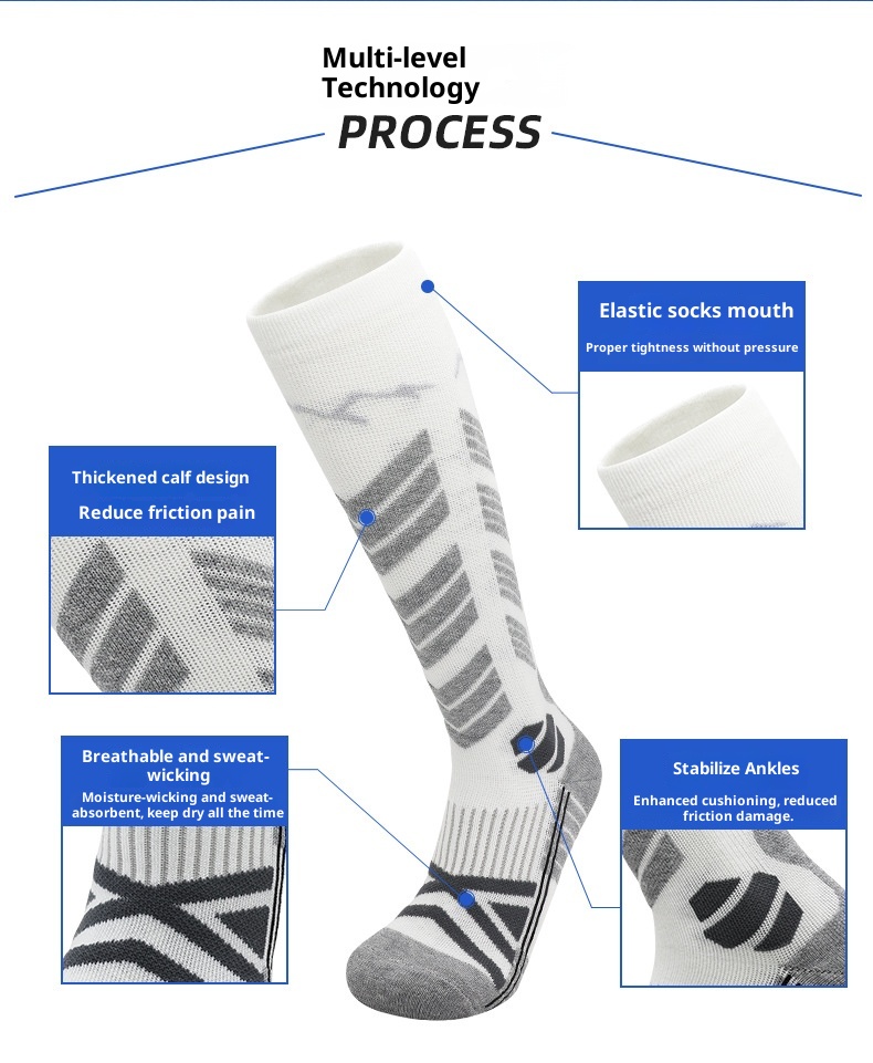 ActiveGo ActiveGo Calzini da corsa lunghi unisex traspiranti in lana merino, antiscivolo, caldi e sportivi, per escursionismo e sci_voghion.com