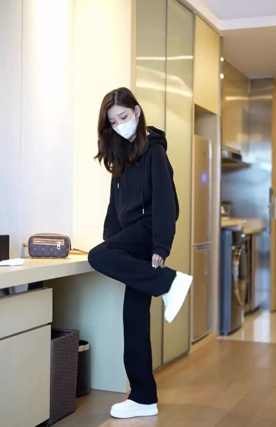 001 Felpa sportiva da donna, autunno, snellente, alla moda, piccola, anti-età, casual, da corsa, due pezzi_voghion.com