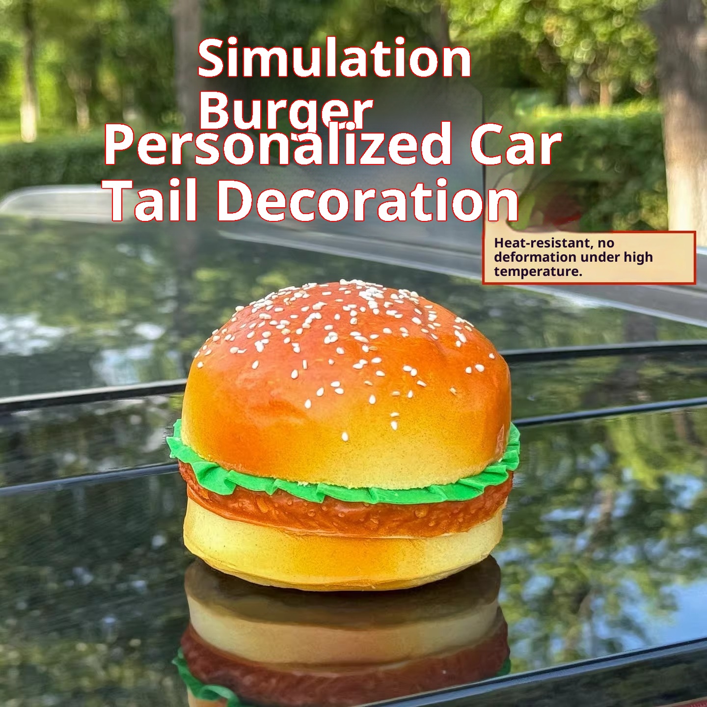 Decorazione della coda dell'auto Simulazione creativa Hamburger Moto elettrica Interno Bagagliaio Tetto Esterno Personalizzato_voghion.com