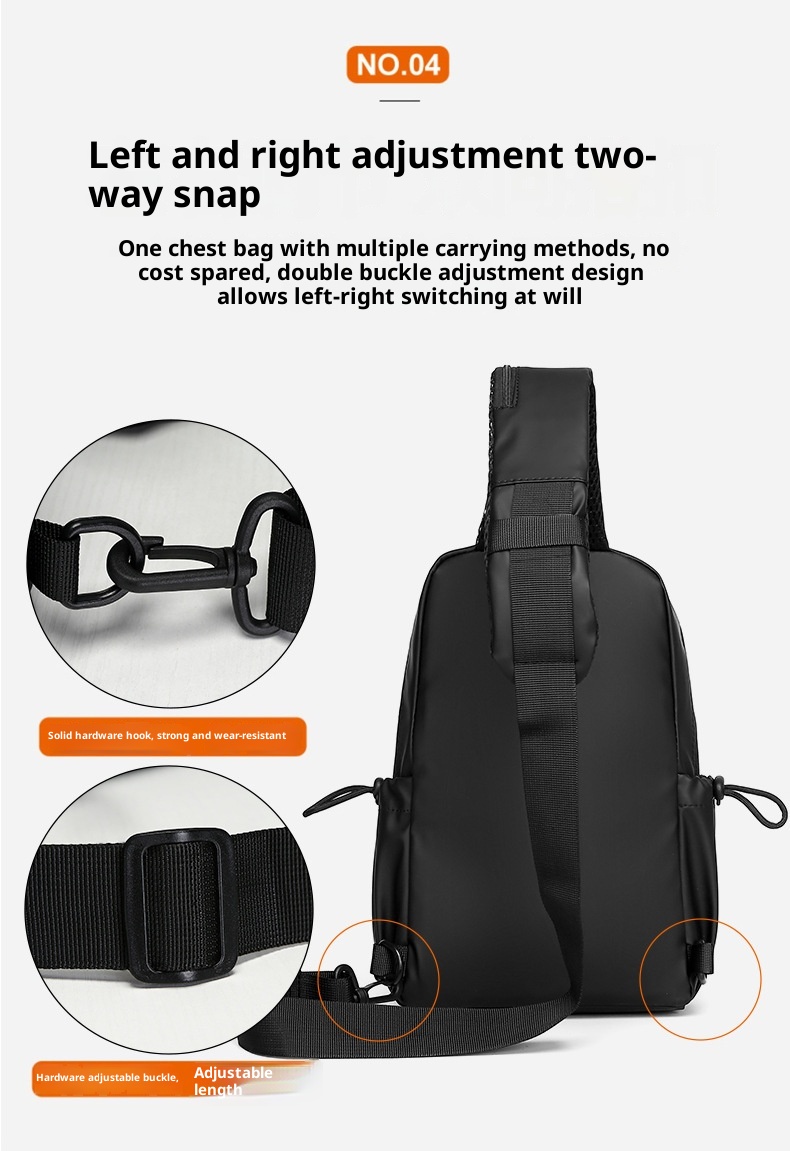 001 Men's Chest New Single Shoulder Large Capacity Crossbody High-end Trendy Waist Water-resistant Cycling Bag Wholesale_voghion.com