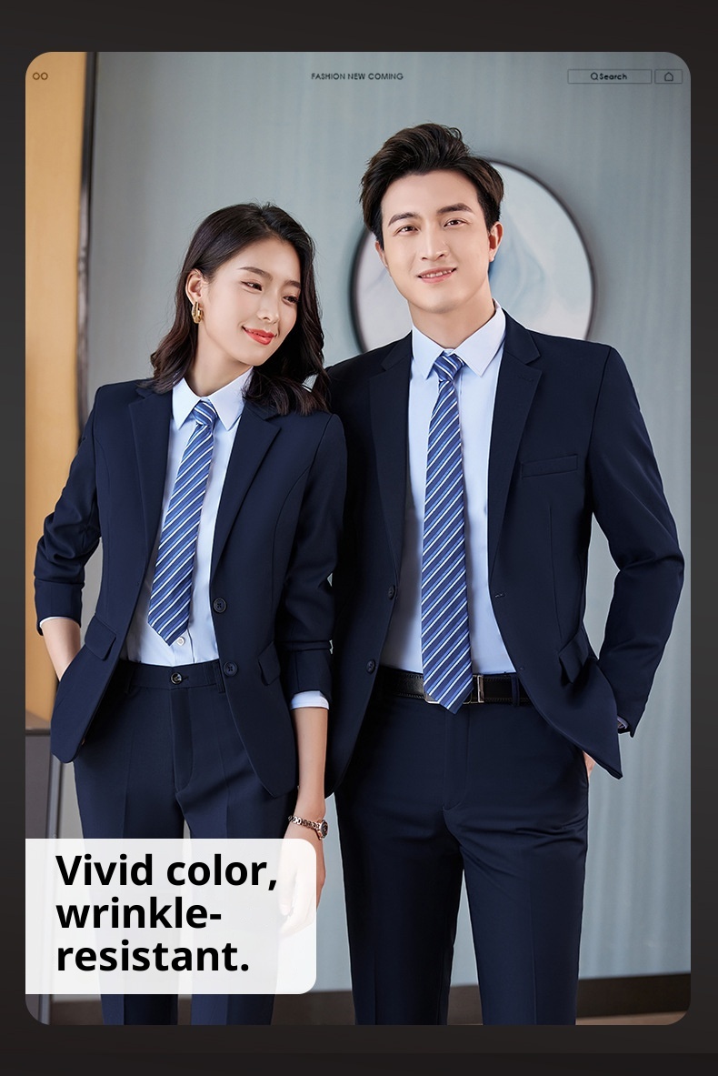 Costume professionnel unisexe pour garçon, vêtements de travail, bleu marine, manches longues._voghion.com