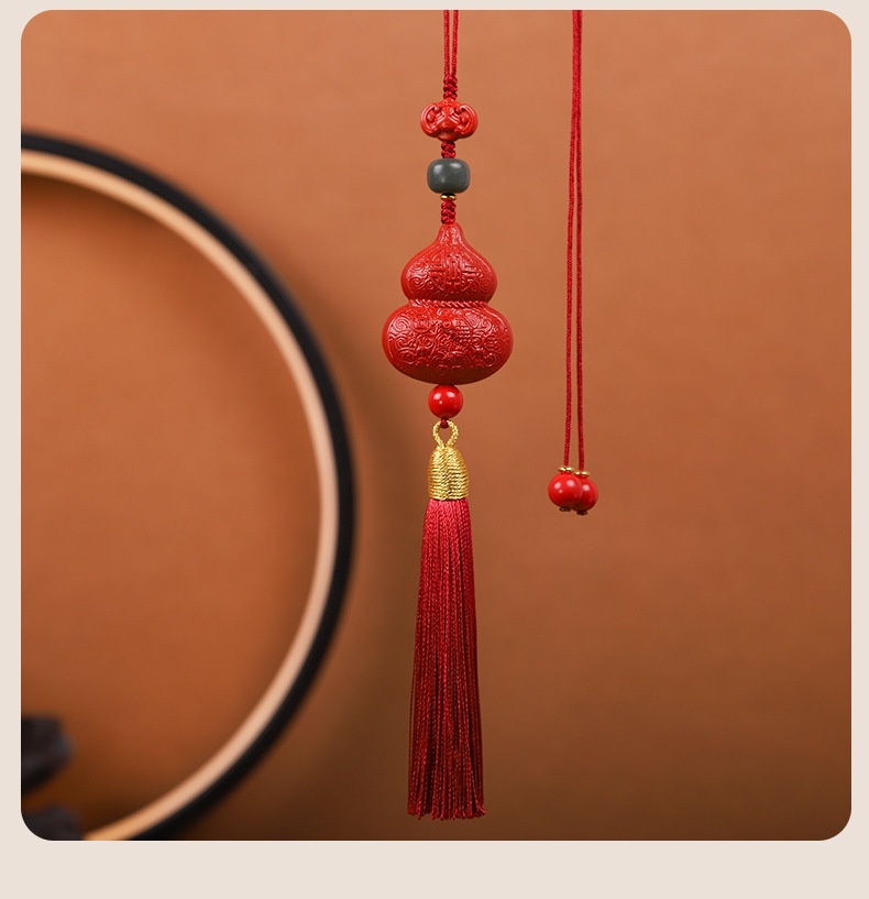 Manufacturer's New Product Red Cinnabar Gourd Hanging Prosperity And Abundance, Creative Rearview Mirror Ornament For_voghion.com