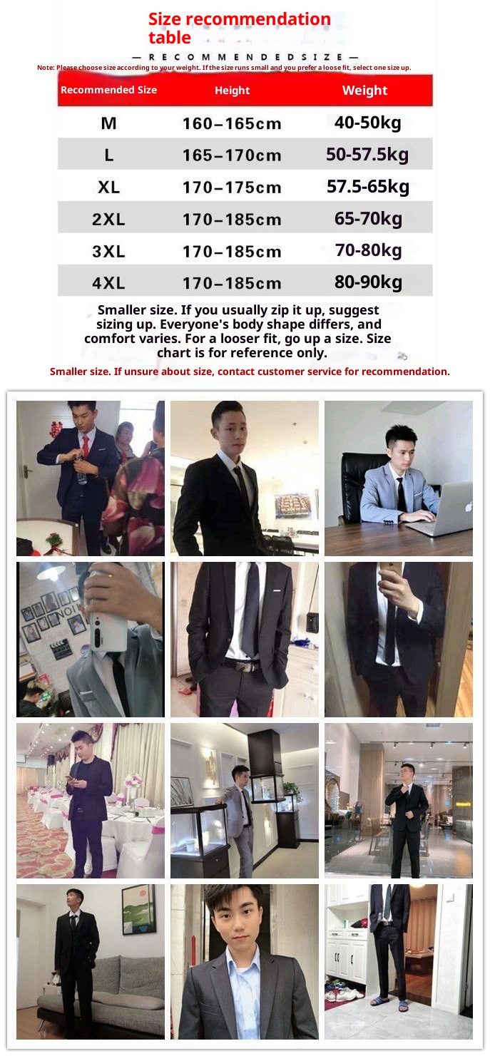 Costume trois pièces pour homme, coupe slim, décontracté et professionnel, style coréen, idéal pour les jeunes étudiants._voghion.com