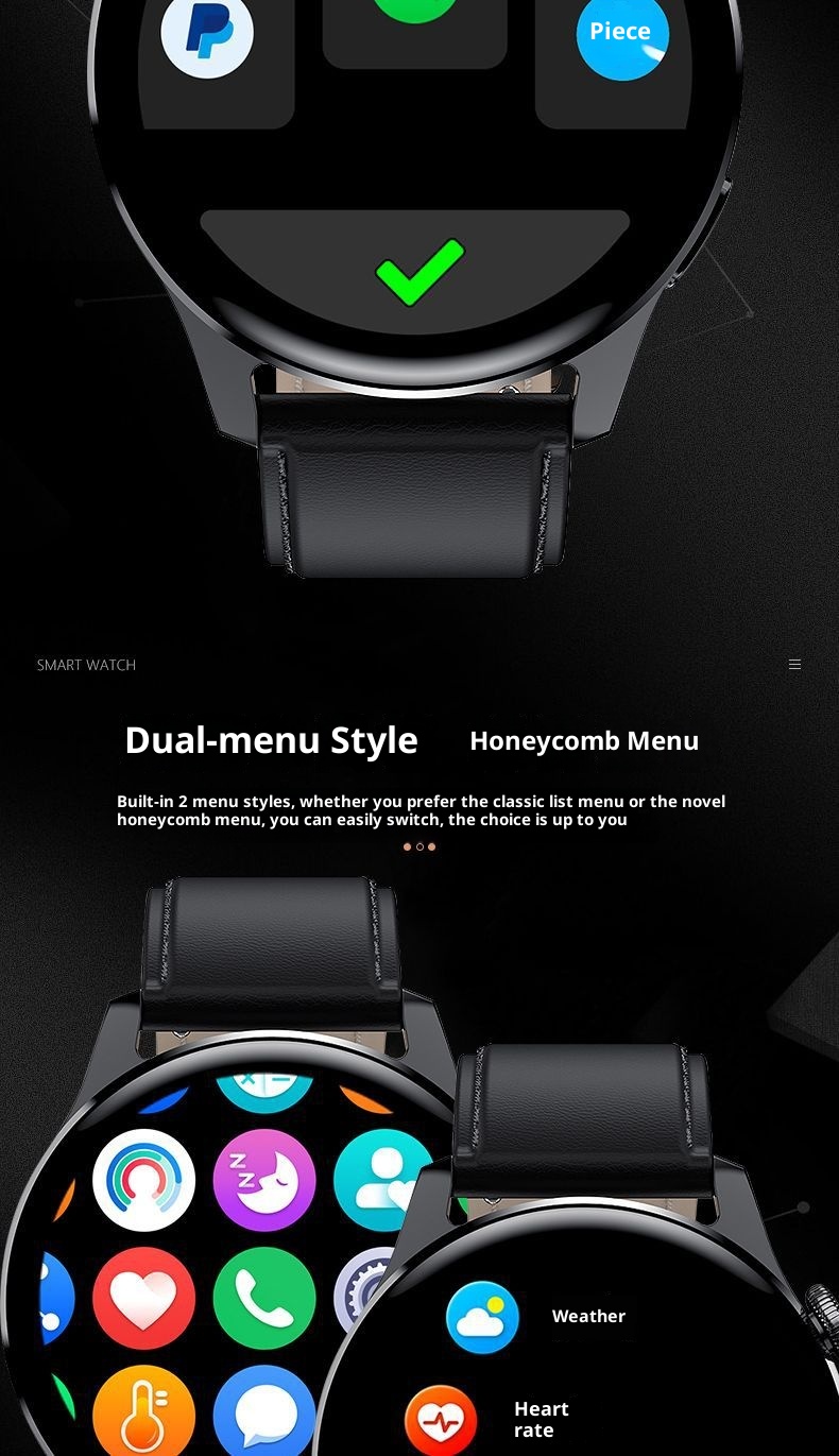 Smart Wach Uomini e donne Blueooh Chiama Tecnologia nera Trasmette Ascolta Rae Misurazione della pressione sanguigna Sport_voghion.com