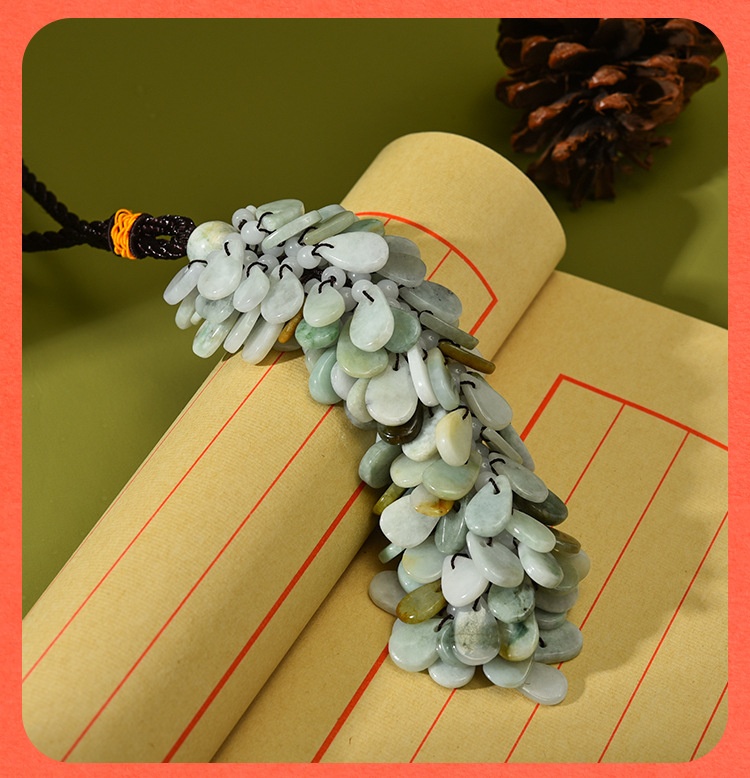 Ornement de rétroviseur en pierre naturelle, décoration intérieure, jade, à suspendre dans la voiture, cadeau artisanal GS013_voghion.com