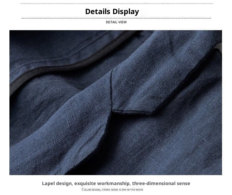 boy 2025 Set For Men Sun Protection Loose Fit Jacket Cotton Linen Casual Suit Summer_voghion.com