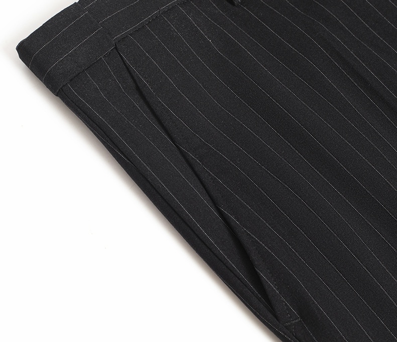 boy Double-Breasted Striped Stretch Set For Men Loose Fit Plus Size Wedding Suit_voghion.com