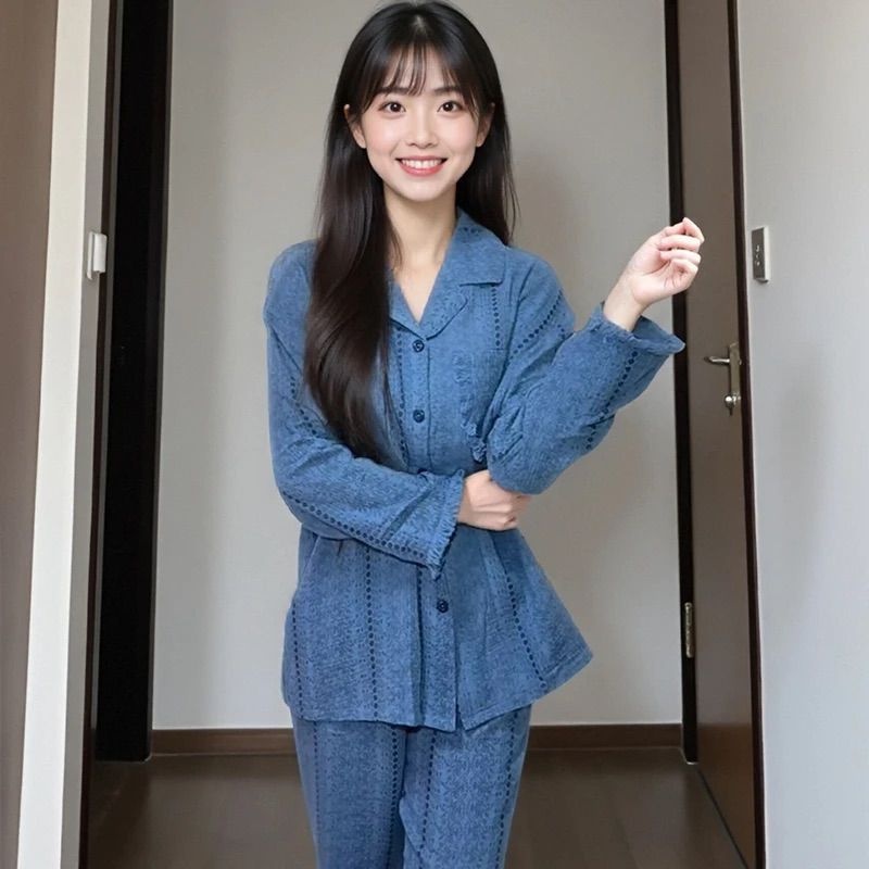 ChicShe Women's Pajamas Spring And Autumn Long Sleeve High-end Gauze Old Money Style With Chest Pads Wearable Fashion Homewear_voghion.com