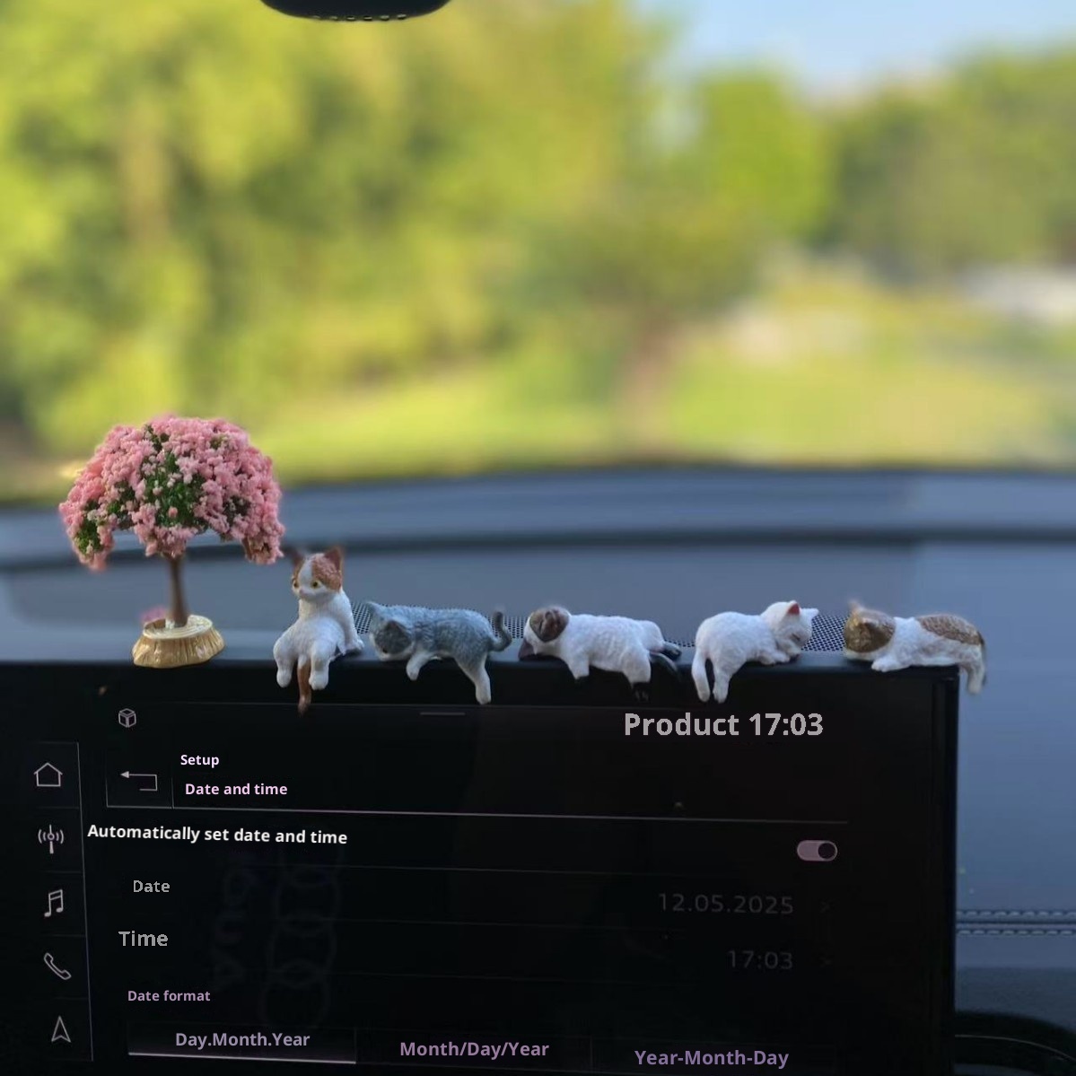 Niedliche Katzenornament-Kreation, trendige Armaturenbrettdekoration für den Autoinnenraum_voghion.com