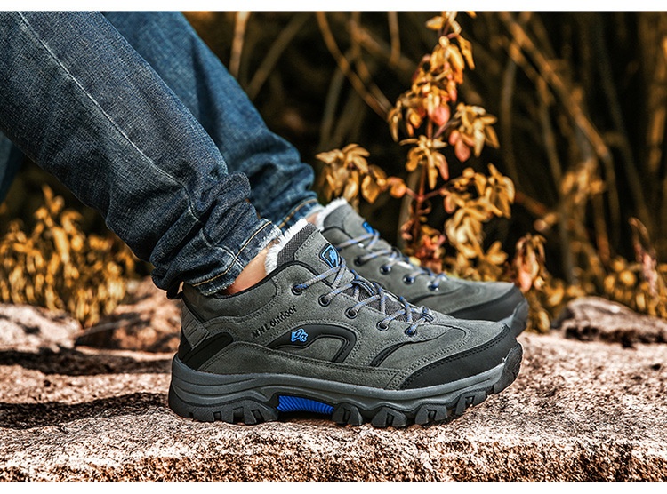 Scarpe da trekking basse da uomo ActiveGo Outdoor, calde, autunnali e invernali, antiscivolo, foderate in pile_voghion.com