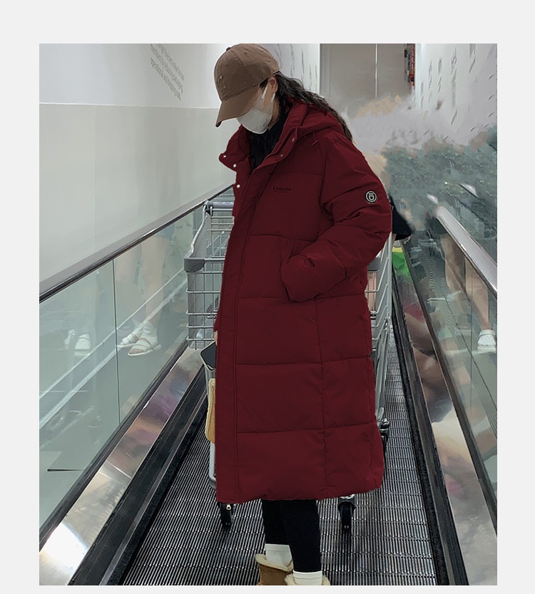 Doudoune longue ChicShe en coton pour femme, arrivant au-dessus du genou, extra longue, collection hiver 2023, manteau épais et ample pour couple_voghion.com