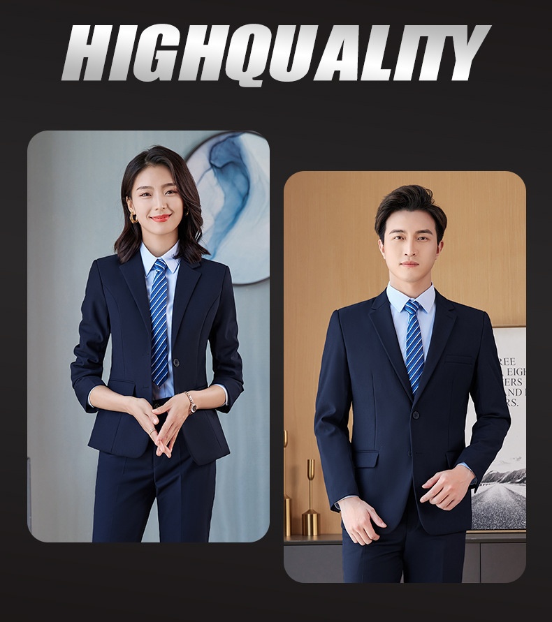 Costume professionnel unisexe pour garçon, vêtements de travail, bleu marine, manches longues._voghion.com