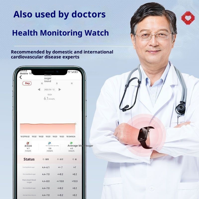 2025 New Smart Watch Accurate Sugar Lipids Blood Pressure Uric Acid Heart Rate Sleep Monitoring Suitable For Elderly_voghion.com