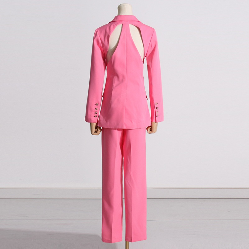 GraceChic GraceChic 2025 Autumn New Fashion High-End Two-Piece Set For Women V-Neck Hollow Out Blazer Wide-Leg Pants Suit Women's Clothing_voghion.com