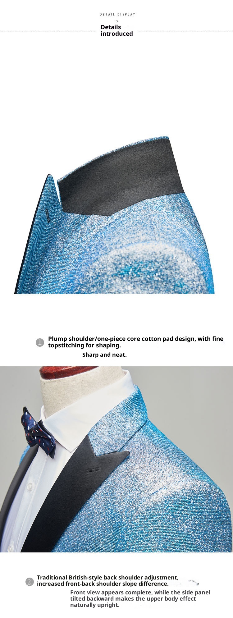 ragazzo 2022 Nuovo costume da spettacolo in stile coreano da uomo, abito da palcoscenico blu, set da due pezzi, abiti da uomo_voghion.com