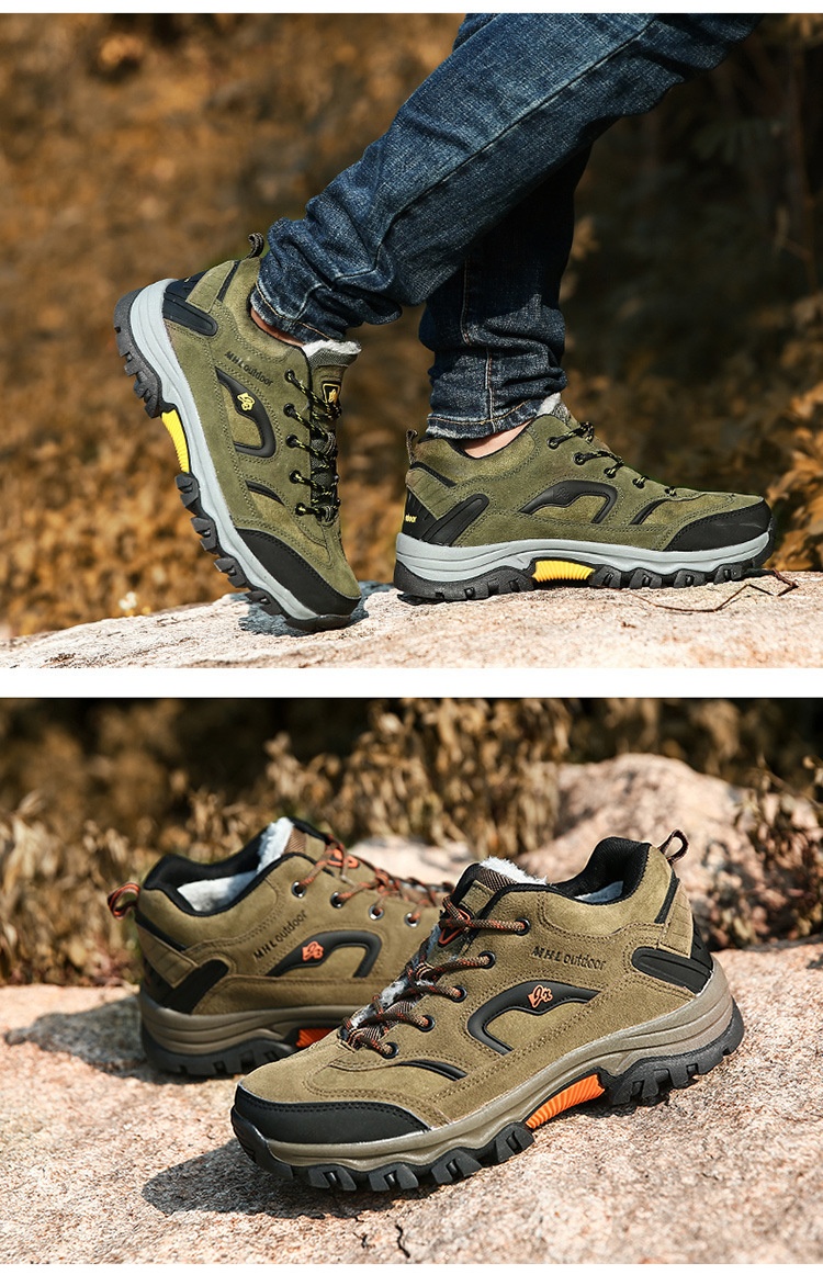 Scarpe da trekking basse da uomo ActiveGo Outdoor, calde, autunnali e invernali, antiscivolo, foderate in pile_voghion.com