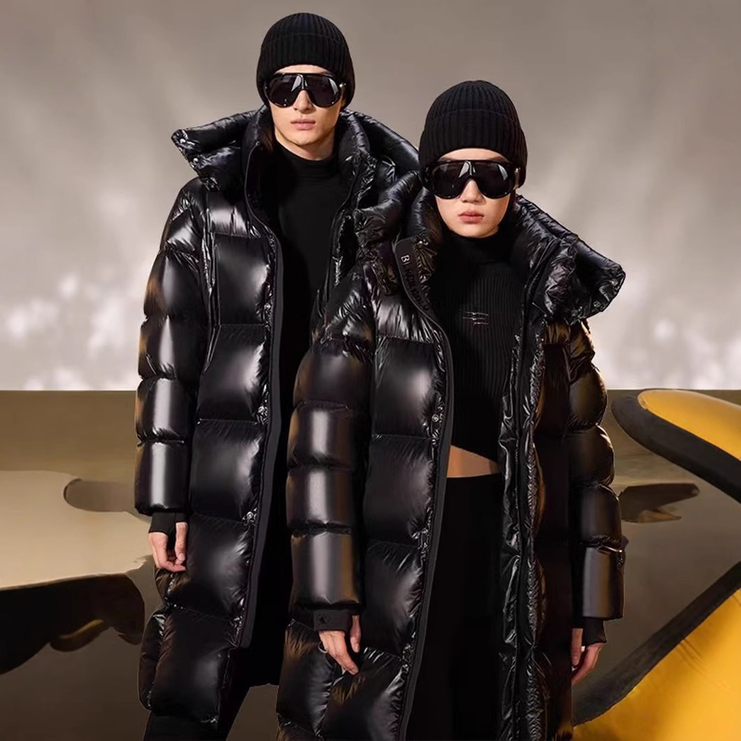 ChicShe Diamond Down Jacket With Graphene Heating Warrior Black Gold Long Cotton Coat Thickened European Goods Export_voghion.com