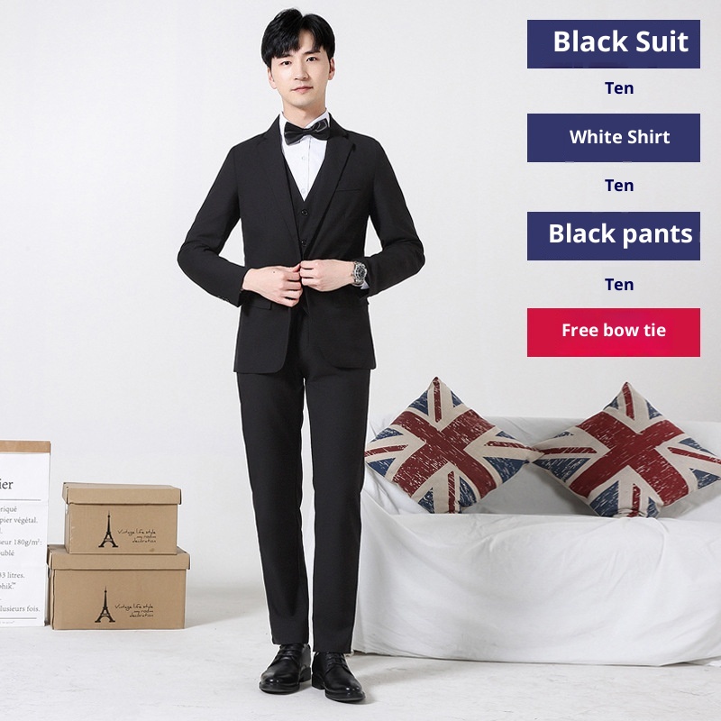 Anzug-Set für Jungen, Dreiteiler, Hochzeitsanzug für Männer, Gruppenanzug für Brüder, Anzug für Trauzeugen, Businessanzug_voghion.com