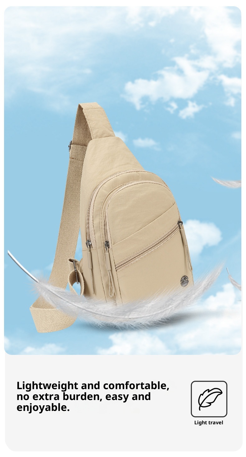 001 Japanese Style Simple Women's Chest Large Capacity Solid Color Casual Shoulder Multi-Compartment Versatile Outdoor_voghion.com