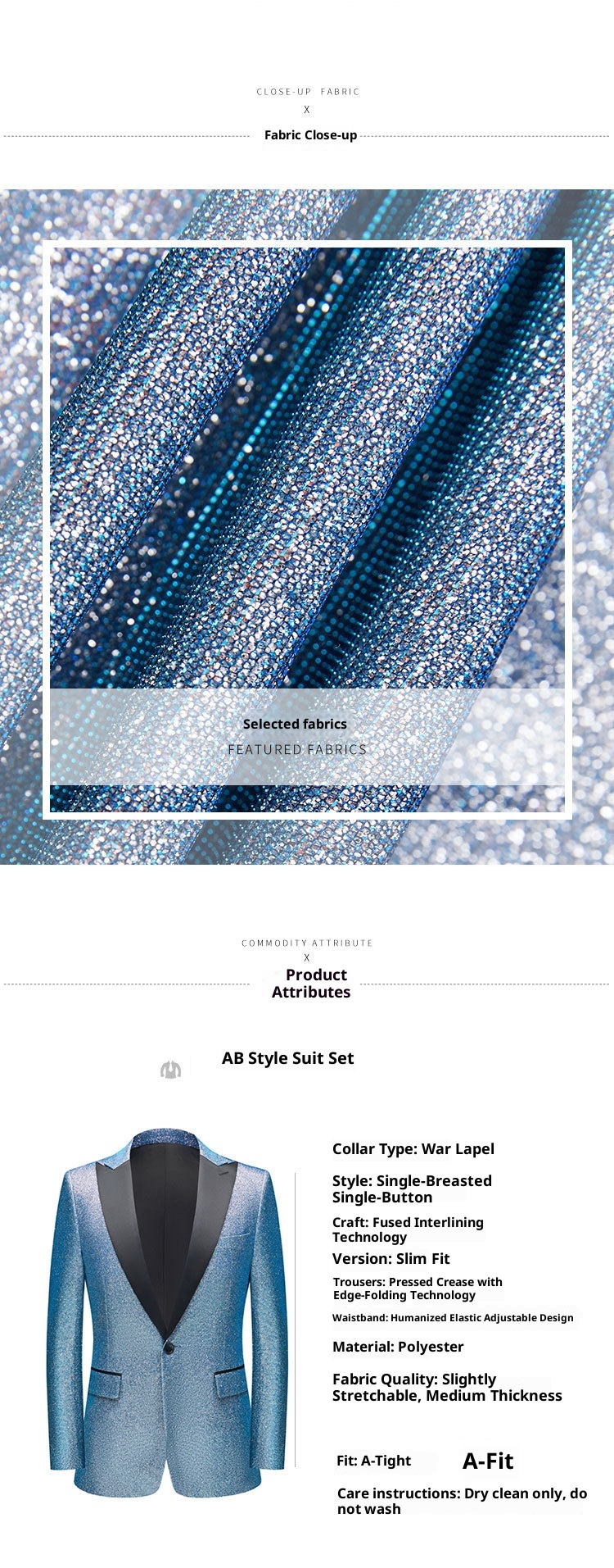 ragazzo 2022 Nuovo costume da spettacolo in stile coreano da uomo, abito da palcoscenico blu, set da due pezzi, abiti da uomo_voghion.com