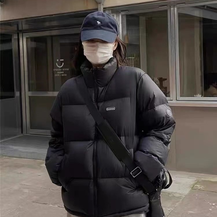 ChicShe 2025 New Down Jacket For Women, Short Stand Collar, White Duck Down, Thickened, Unisex Couple Puffer Jacket, Winter Coat_voghion.com