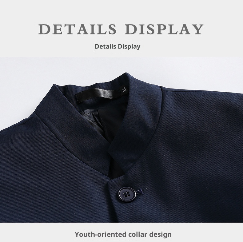 Ensemble de costume traditionnel pour garçon, tenue de cérémonie, col montant, coupe ajustée, style chinois, pour chorale, homme._voghion.com