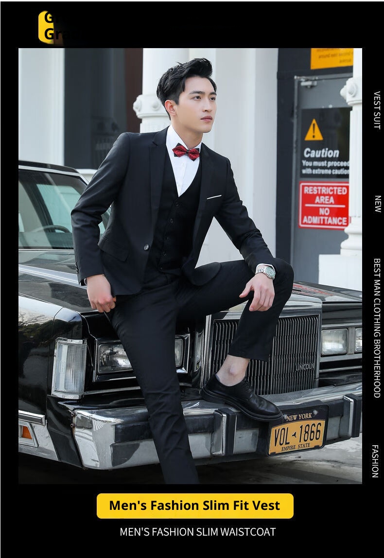 Dreiteiliges Bräutigam-Set „Qianhong“ für Jungen, bestehend aus Weste und Hose, ideal für Trauzeugen und Bräutigame, für die Hochzeit_voghion.com